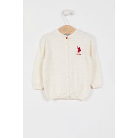U.S. Polo Assn. Lisanslı Triko Krem Bebek Hırka