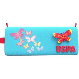 U.S. Polo Assn. PLKLK22175 Kelebekli Açık Mavi Tek Gözlü Kalem Çantası