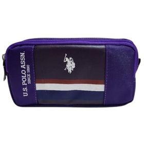 U.S. Polo Assn. PLKLK23096 Standart Çift Gözlü Deri-Süet Mor Kalem Çantası