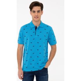 U.S. Polo Assn. Regular Fit Polo Yaka Mavi Erkek T-Shirt