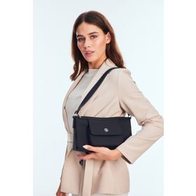 U.S. Polo Assn. US24709 Siyah PVC Kadın Omuz Çantası