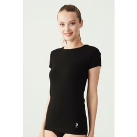 U.S. Polo Assn. USB66002 Kadın Siyah T-Shirt