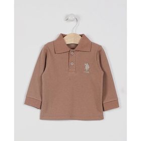 U.S. Polo Assn. USB994 Açık Kahve Bebek Uzun Kol Yakalı Sweatshirt