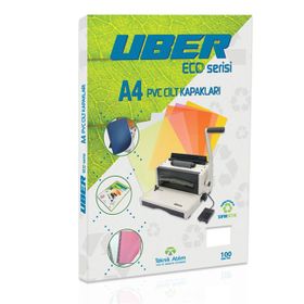 Uber A4 100 Adet Opak Beyaz PVC Cilt Kapakları