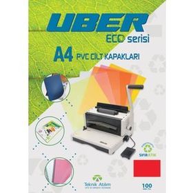 Uber A4 100 Adet Opak Kırmızı PVC Cilt Kapakları