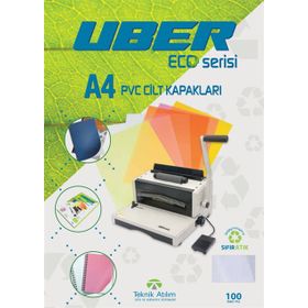 Uber A4 100 Adet Şeffaf PVC Cilt Kapakları
