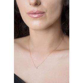 Üç Boyutlu D Harfi Kadın Gümüş Kolye