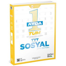 Üç Dört Beş Yayınları 2026 YKS TYT 1 Ayda Tüm TYT Sosyal Çözümlü Soru Bankası