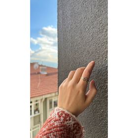 Üç Sıralı Renkli Toplu Kaburga Yüzük