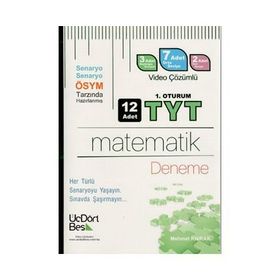 ÜçDörtBeş Yayınları TYT 12 Adet Matematik Deneme