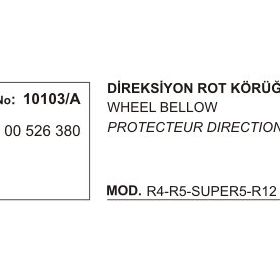 Üçel 10103A Renault R12 Direksiyon Rot Körüğü
