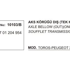 Üçel 10103B Renault R12 Dış Aks Körüğü