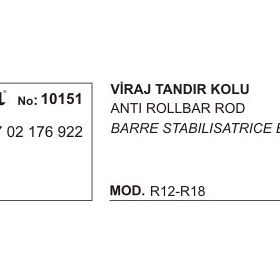 Üçel 10151 Renault R12 Viraj Tandır Kolu
