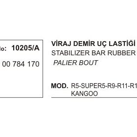 Üçel 10205A Renault Clio Viraj Demir Uç Lastiği