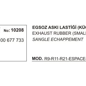 Üçel 10208 Renault Kangoo Egzoz Askı Lastiği