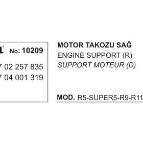 Üçel 10209 Renault R11 Sağ Motor Takozu