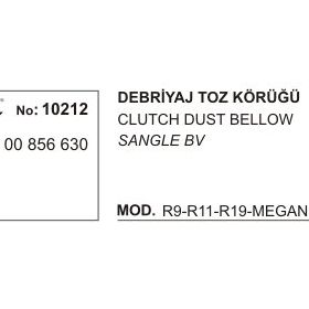 Üçel 10212 Renault R9 Debriyaj Toz Körüğü