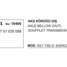 Üçel 10406 Renault Espace Dış Aks Körüğü