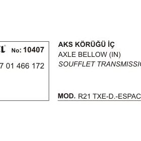 Üçel 10407 Renault Fuego İç Aks Körüğü
