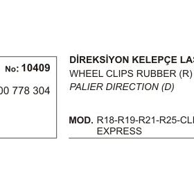Üçel 10409 R19 R21 R25 Clıo-ı Espace Megane-ı Expres Sağ Renault Espace Direksiyon Kelepçe Lastiği