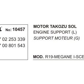 Üçel 10457 Renault Clio R19 Megane Scenic Sol Motor Takozu
