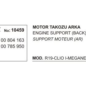 Üçel 10459 Renault Rapid R19 Clio Megane Scenic Expres 88-99 1.4-1.6 Arka Motor Takozu