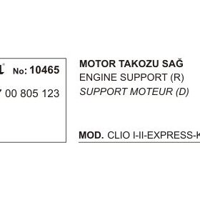 Üçel 10465 Renault Clio Sağ Motor Takozu