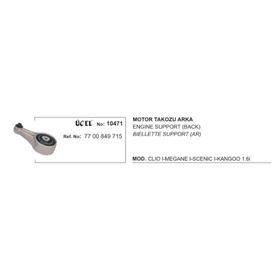 Üçel 10471 Renault Megane Clio Megane Scenic Kango Arka Motor Takozu