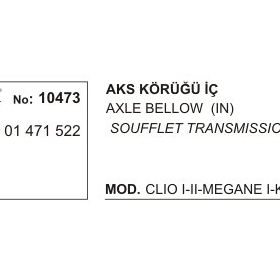 Üçel 10473 Renault Clio İç Aks Körüğü