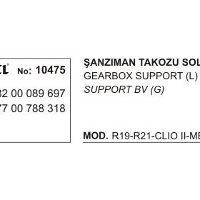 Üçel 10475 Renault Clio Sol Şanzıman Takozu