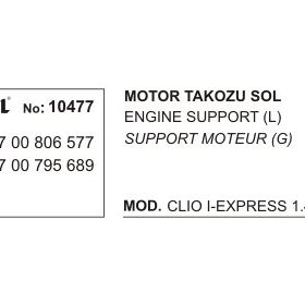 Üçel 10477 Renault Clio Şanzıman Takozu