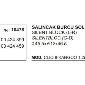 Üçel 10478 Renault Clio Sağ Sol Salıncak Burcu