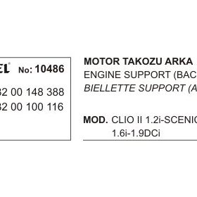 Üçel 10486 Renault Megane Clio Megane Scenic Kango Arka Motor Takozu