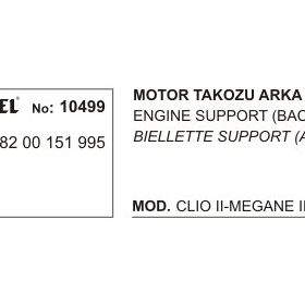 Üçel 10499 Renault Clio Arka Motor Takozu