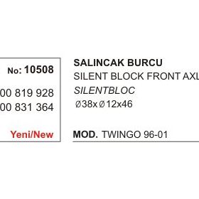 Üçel 10508 Renault Twingo Salıncak Burcu Setli