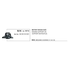 Üçel 10712 Renault Megane Megane II Scenic II Sağ Motor Takozu