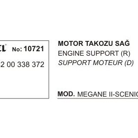 Üçel 10721 Renault Megane II Scenic II Dacia Logan 1.5 DCI Sağ Motor Takozu