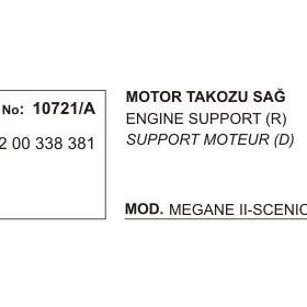 Üçel 10721A Renault Megane II Scenic II 1.5 1.9 DCI Sağ Motor Takozu
