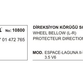 Üçel 10800 Renault Laguna Direksiyon Körüğü