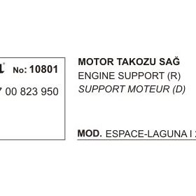 Üçel 10801 Renault Laguna Sağ Motor Takozu