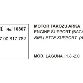 Üçel 10807 Renault Laguna Arka Motor Takozu