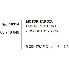 Üçel 10954 Renault Trafik Motor Takozu