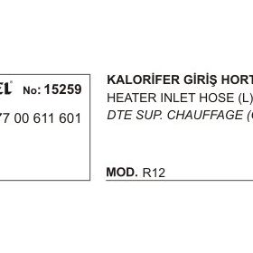 Üçel 15259 Renault R12 Kalorifer Giriş Hortumu