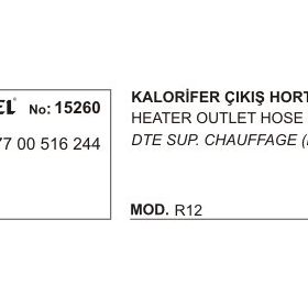 Üçel 15260 Renault R12 Kalorifer Çıkış Hortumu