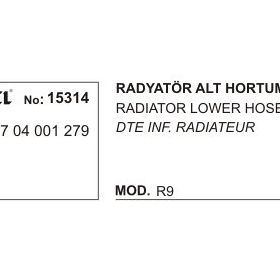 Üçel 15314 Renault Express Alt Radyatör Hortumu