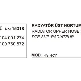 Üçel 15318 Renault R9 R11 Vidalı Üst Radyatör Hortumu