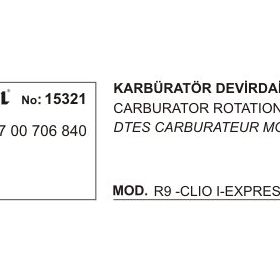 Üçel 15321 Renault Clio Karbüratör Devirdaim Ara Hortumu