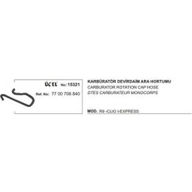 Üçel 15321 Renault Clio Karbüratör Devirdaim Ara Hortumu