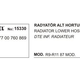 Üçel 15330 Renault R9 Alt Radyatör Hortumu