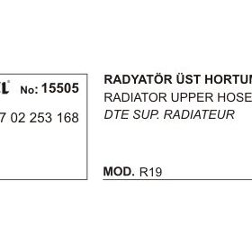 Üçel 15505 Renault R19 1.4 1.6 Üst Radyatör Hortumu